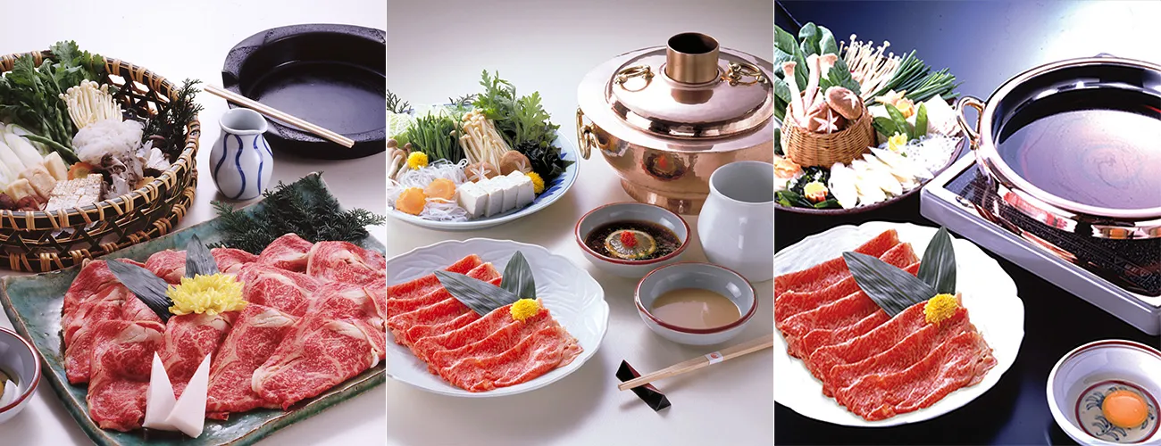 SUKIYAKI or SHABU-SHABU or SUKI SHABU-SHABUすき焼・すき焼き・しゃぶしゃぶ・すきしゃぶしゃぶ